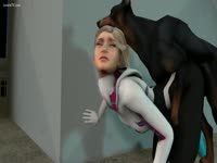 Teen gets raped by a beastiality dog in public